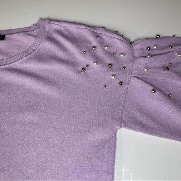 INC International Concepts Lavender Puff Sleeve Sweater size Medium - Picture 5 of 9